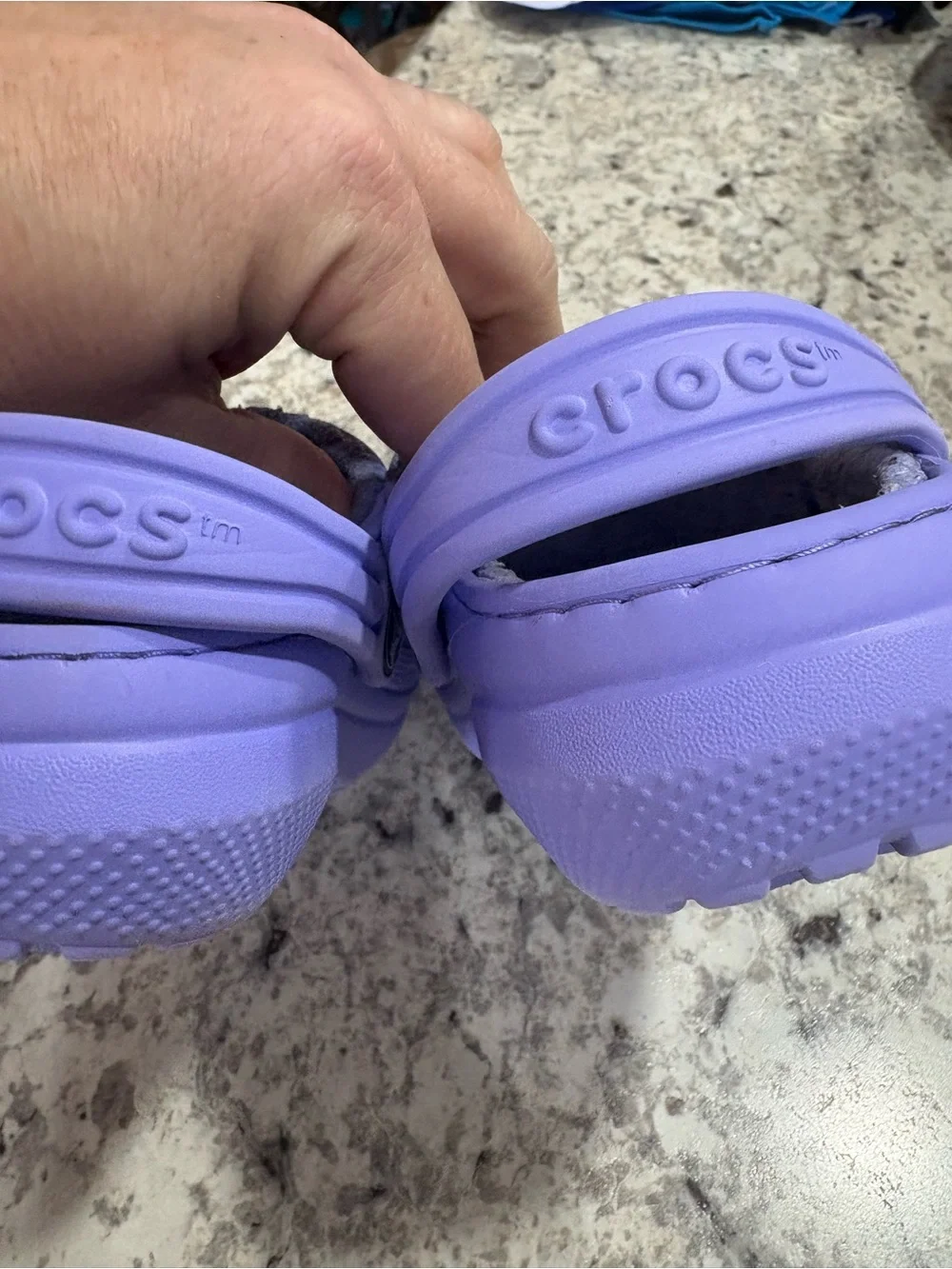 CROCS Kids Lavender Slip-On Clogs with Fleece Lining